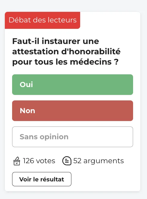 A Logora reader debate widget live on Egora